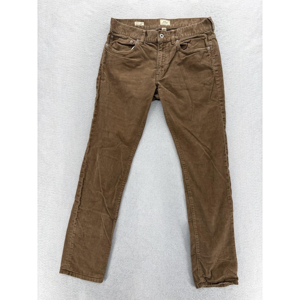 J.Crew 484 Slim Fit Corduroy Pants Mens 31x32 Brown Stretch Supersoft Tapered